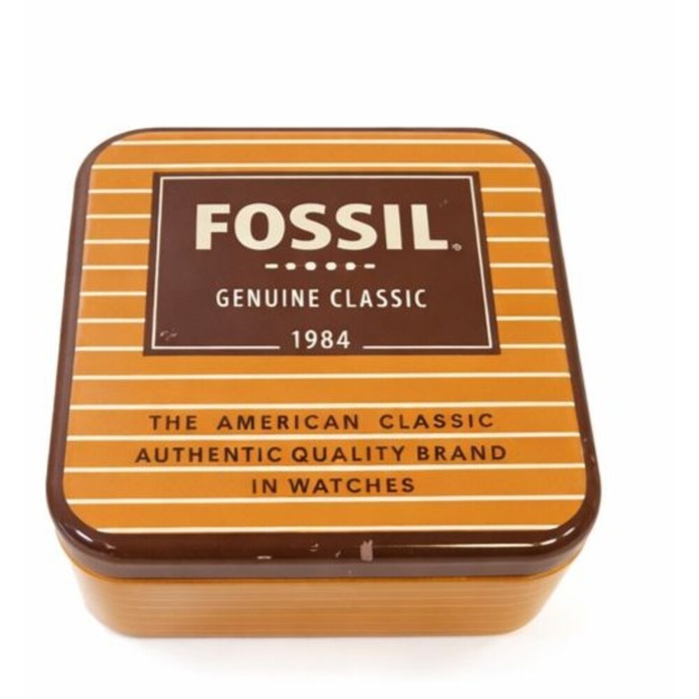 Fossil Collectible EMPTY Tin Box (NO WATCH) ~Brown 2009